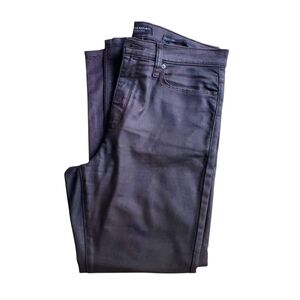 Banana Republic Coated Denim Chocolate Brown High Rise Skinny Jeans 31